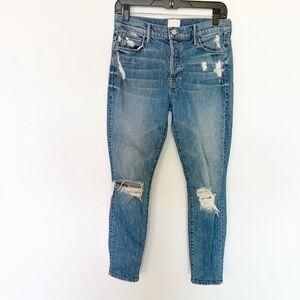 Mother Candice The Stunner Skinny Distressed in Hijacking the Runway Wash Jeans